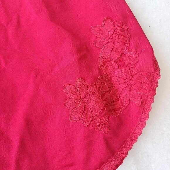 Vintage Red Lace Half Slip Skirt Cottagecore Coquette Retro Mob Wife Large - Picture 3 of 7